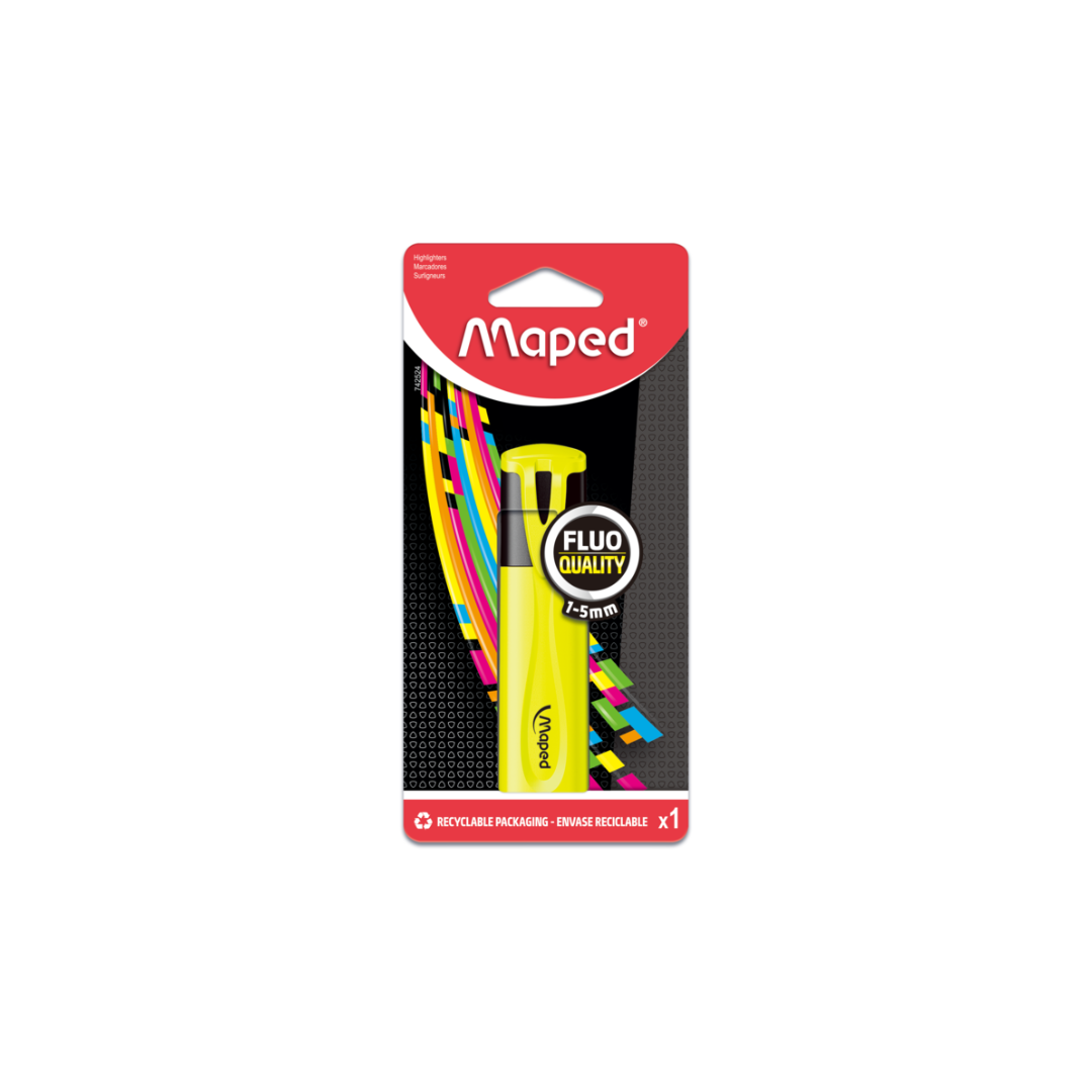 RESALTADOR FLUO PEPS  BLISTER AMARILLO