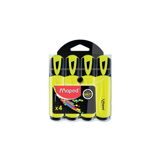 HIGHLIGHTER FLUO PEPS YELLOW X4 POUCH