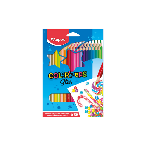 JUEGO LAPICES COLORES COLOR PEPS STAR 36/1 BL