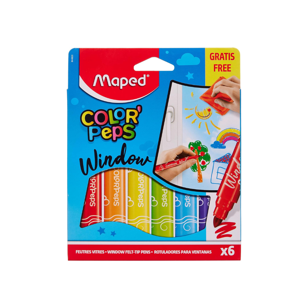 JUEGO FELPAS P/VIDRIO COLORPEPS 6/1 BLISTER