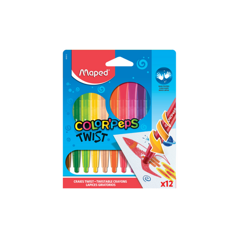 JUEGOS CREYONES DE CERA COLOR PEPS TWISTABLE 12/1