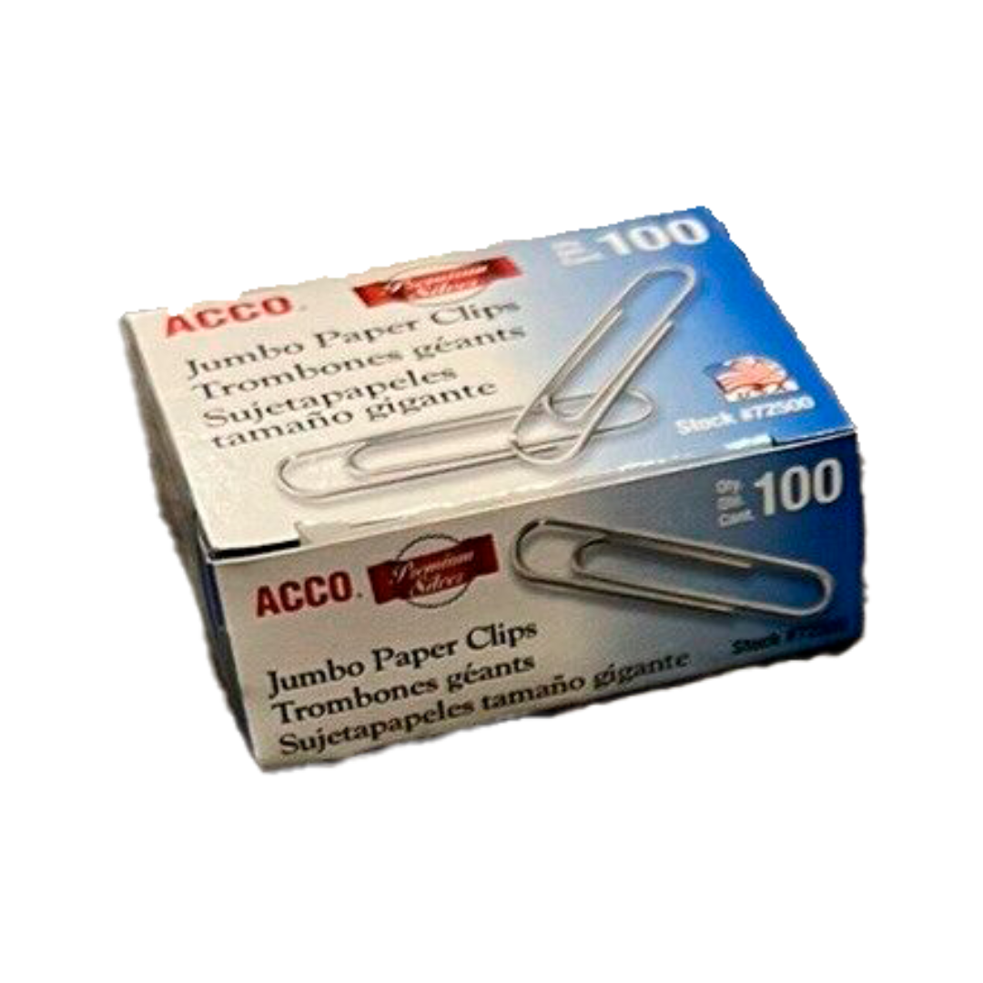 ACCO RCL JUMBO PAPERCLIP SM 10/1