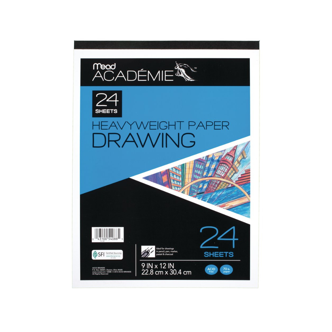 ACADEMIE DRAWING  PAD 9X12 24CT