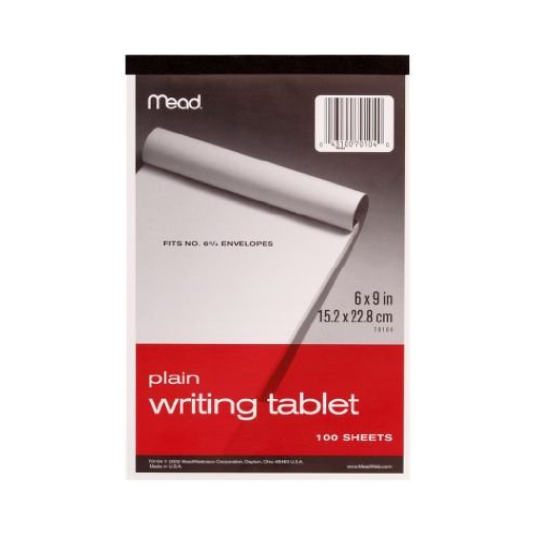 WRITING TAB 6X9 100CT PLAIN