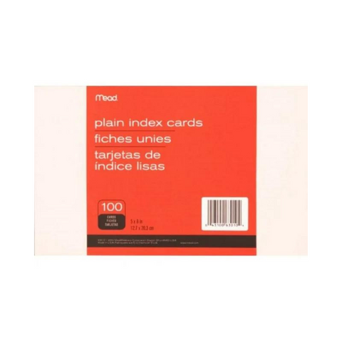 Mead® 5X8 Plain Index Cards 100ct