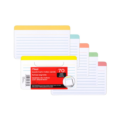 BKMARK INDEX CARD RLD 70CT UN