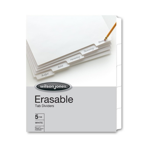 5 TAB WHITE ERASEABLE INDEX