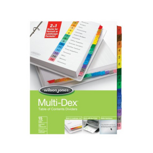 MULTIDEX MULTICTABS WHITE 15 TAB